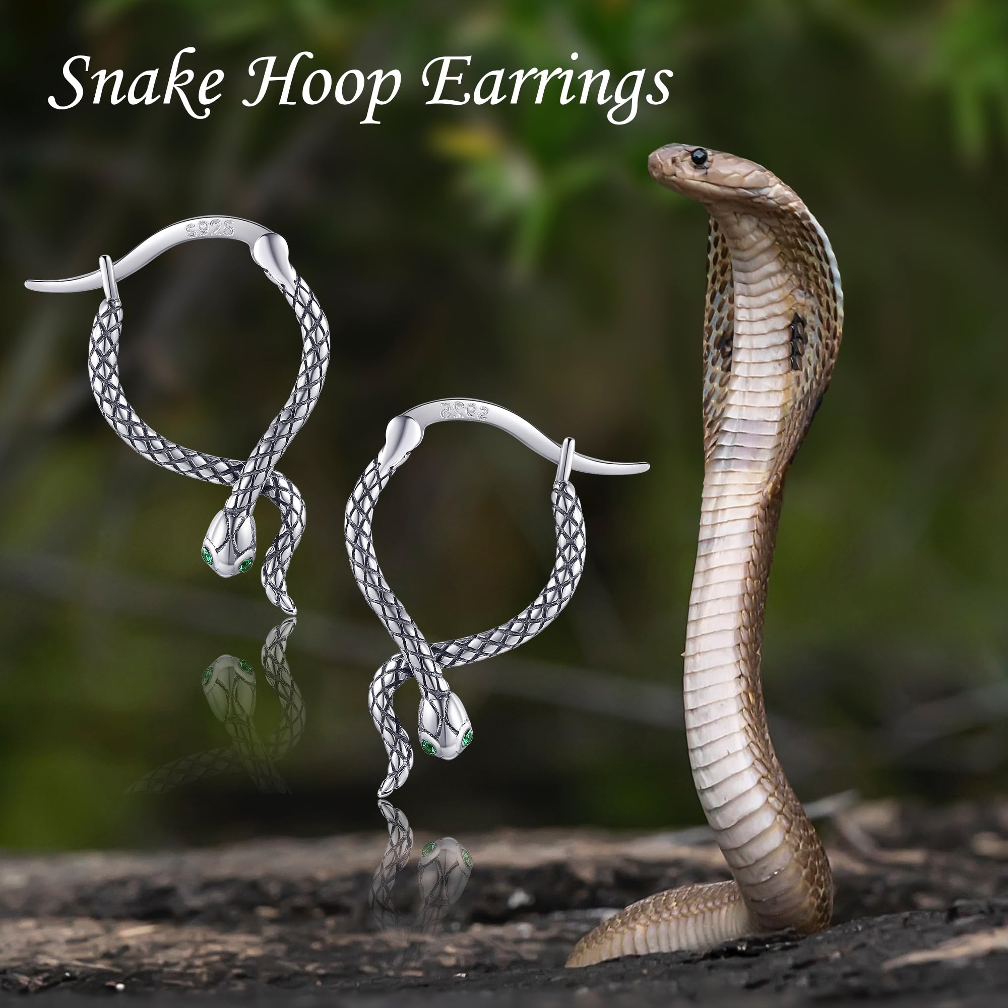 Hoop Earrings for Women Snake/Bee/Butterfly/Otter/Mushroom/Celtic Knot Gifts 925 Sterling Silver Hoop Earrings Jewelry Gifts for Women Mother Mom - Image 6