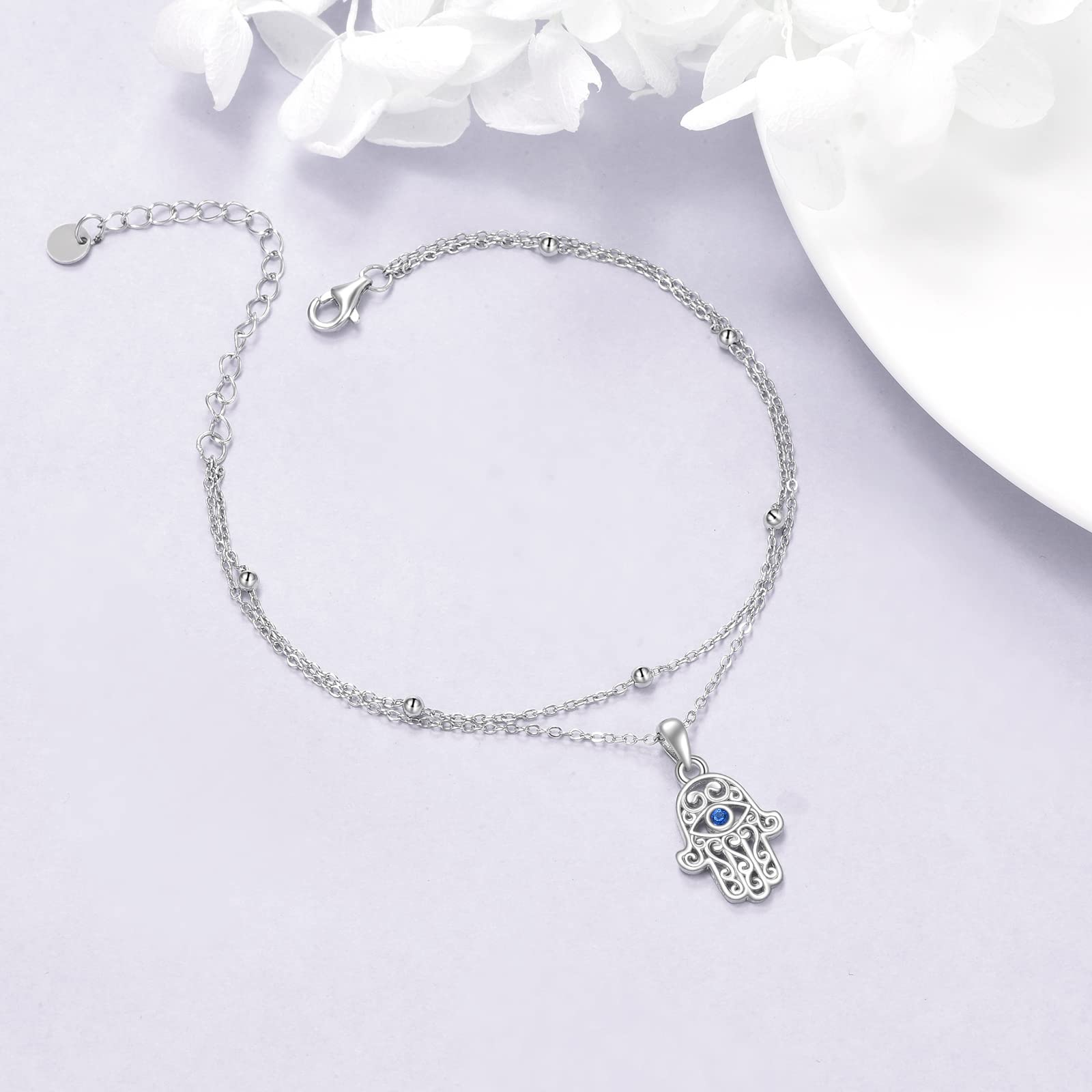 MONGAS Tree of Life/Dragonfly/Butterfly/Hamsa Evil Eye/Elephant/Daisy/Turtle Bracelets Sterling Silver Adjustable Bracelet Christmas Jewelry Gifts for Women - Image 4