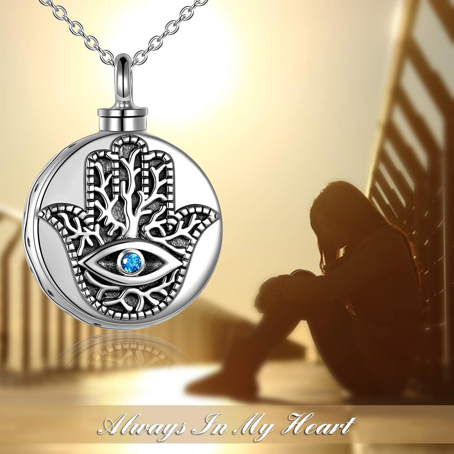 Urn Necklace for Ashes Sterling Silver Cremation Jewelry for Ashes Memory Necklace Jewelry for Women - Image 6